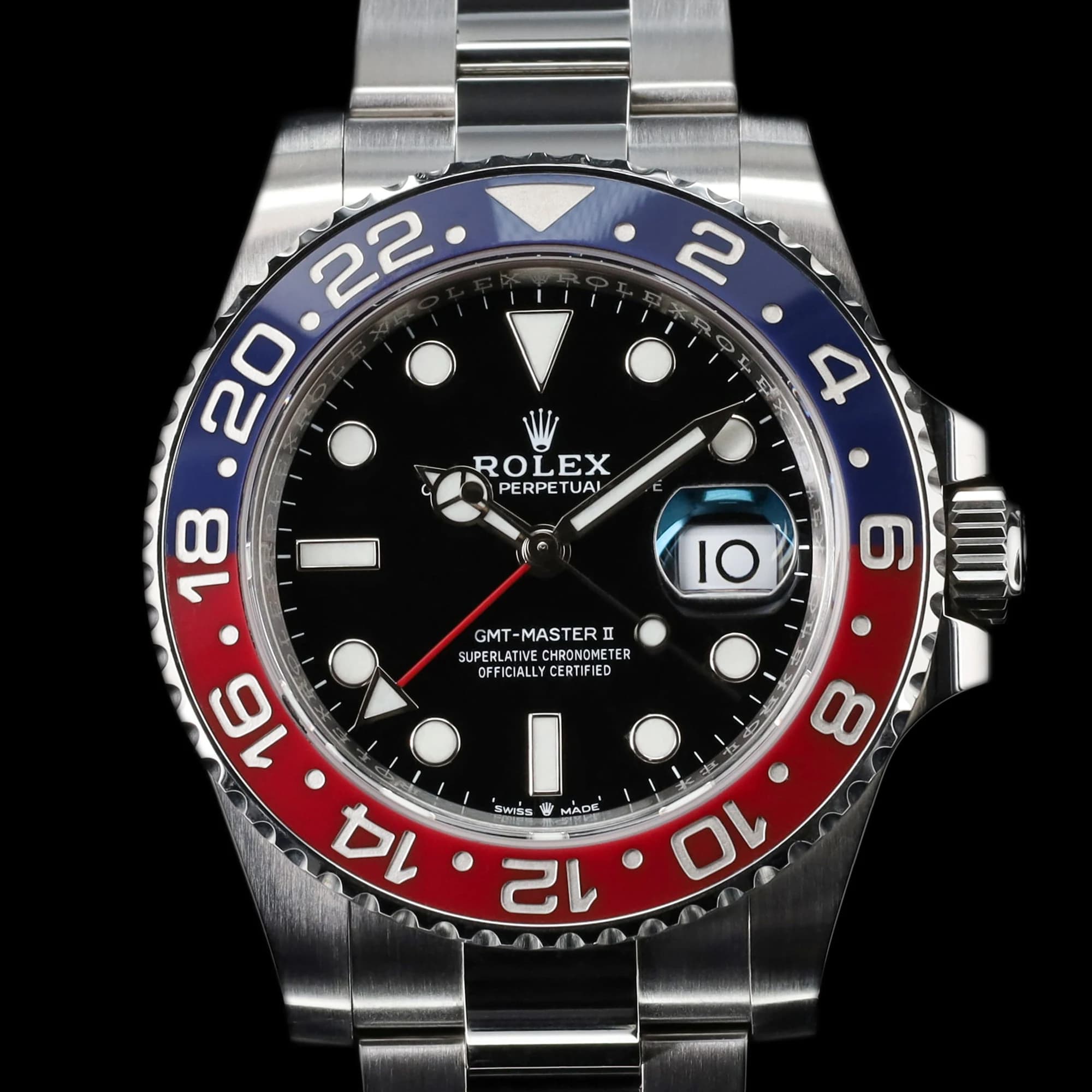 Rolex GMT-Master II „Pepsi“ — Frontansicht